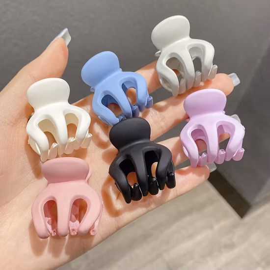 Clipe de pinça pequena, rabo de cavalo alto, artefato fixo, franja lateral, grampos de cabelo de tubarão, garras de cabelo