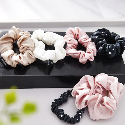Scrunchies de seda para cabelo Scrunchies de seda personalizados